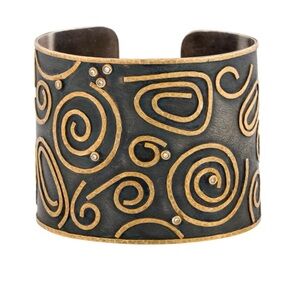 Kurtulan Diamond Swirl Wide Cuff bracelet.